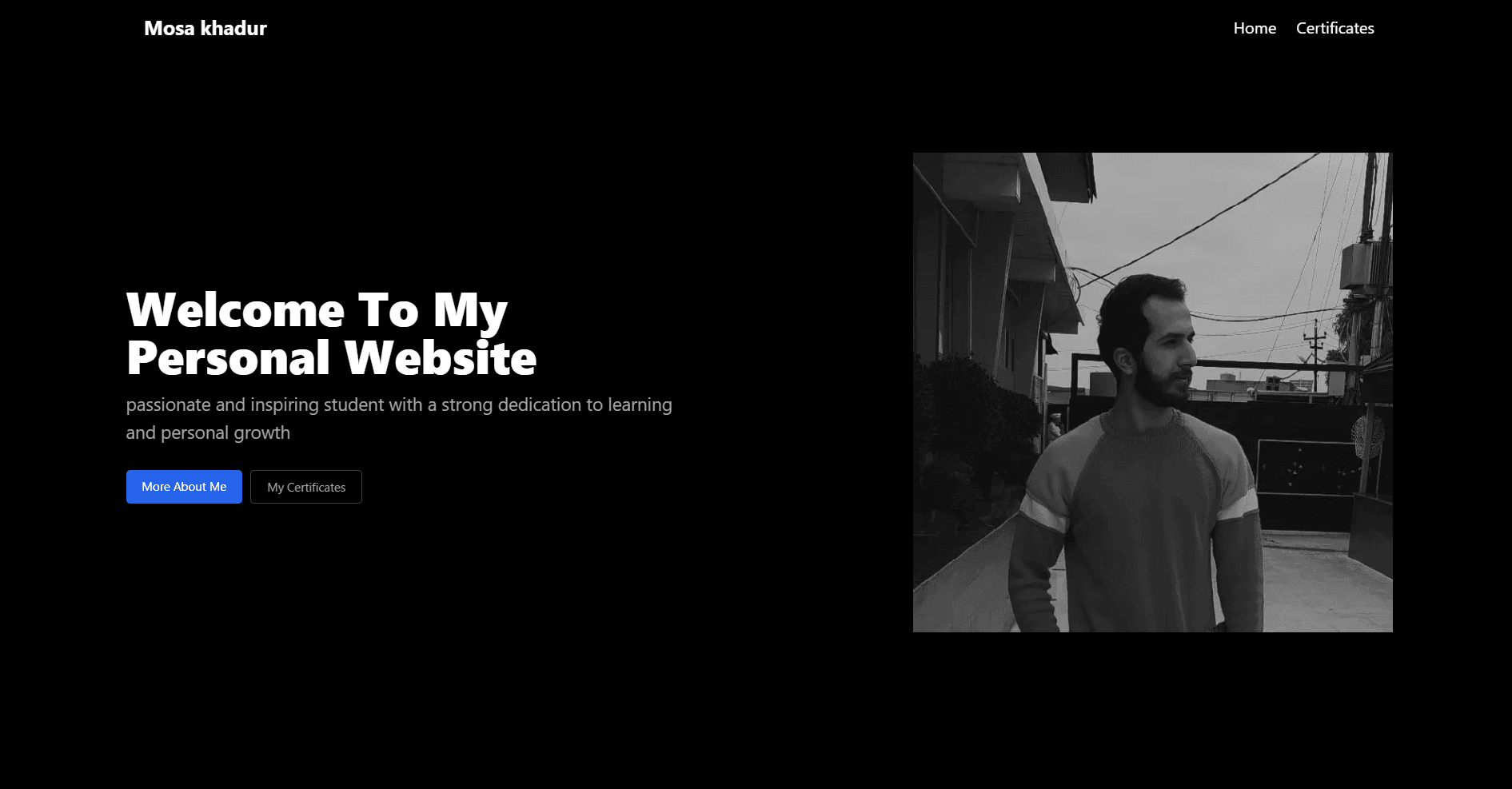 dark mode portfolio website-image